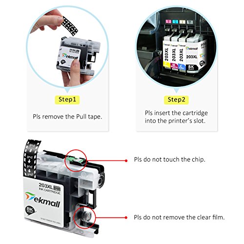 LC203XL LC201 Ink Cartridges High Yield 5 Packs (1 Set + 1 BK), Work for Brother MFC-J485DW MFC-J480DW MFC-J885DW MFC-J460DW MFC-J880DW MFC-J680DW MFC-J4420DW Printers - Tekmall