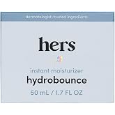 hers Hydrobounce Instant Moisturizer, Hyaluronic Acid &amp; Squalane, 1.7 Fl Oz | Hyaluronic Acid, Squalane, and Probiotic Formula, Lightweight Daily Face Cream, Hydrating Vegan Facial Lotion, Paraben-Free