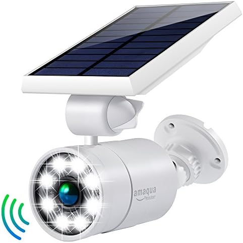 Solar Lights Outdoor Motion Sensor 1400Lumens 5-Watts(110W Equival.) Aluminum Auto On/Off and Dim to Bright Outdoor Flood Security Light Spotlight for Deck Yard Gutter Patio Garden Path Stair(White)