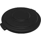 SPARTA Bronco Waste Container Trash Can Lid, Round Trash Bin for Disposal, 32 Gallons, Black