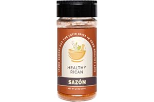 Healthy Rican Sazon Latin Herb Seasoning Mix 3.6 oz, 102g, Non-GMO, No MSG or Preservatives, No Artificial Flavor or Color, No Salt, Black Pepper Free, Gluten Free, Keto Friendly, Whole 30 Approved (Sazon)
