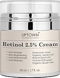 Retinol Cream for face and Eye Area from Uptown Cosmeceuticals, 50 ml - With Retinol, Hyaluronic Acid, vitamin e and Green Tea
