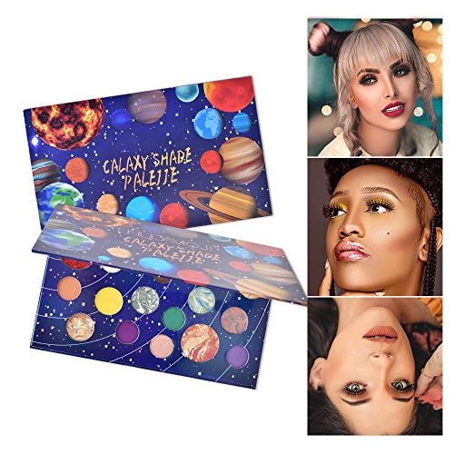 FREEORR 18 Colors Galaxy Shade Palette, Long Lasting Waterproof Multi Reflective Shimmer Matte Glitter Pressed Pearls Eyeshadow Makeup Pallet
