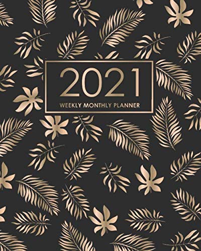 2021 Weekly Monthly Planner: Desk Diary 2021 - Appointment Diary 2021 - Daily Organiser Planner 2021 - Nature Cover Golden Leaves