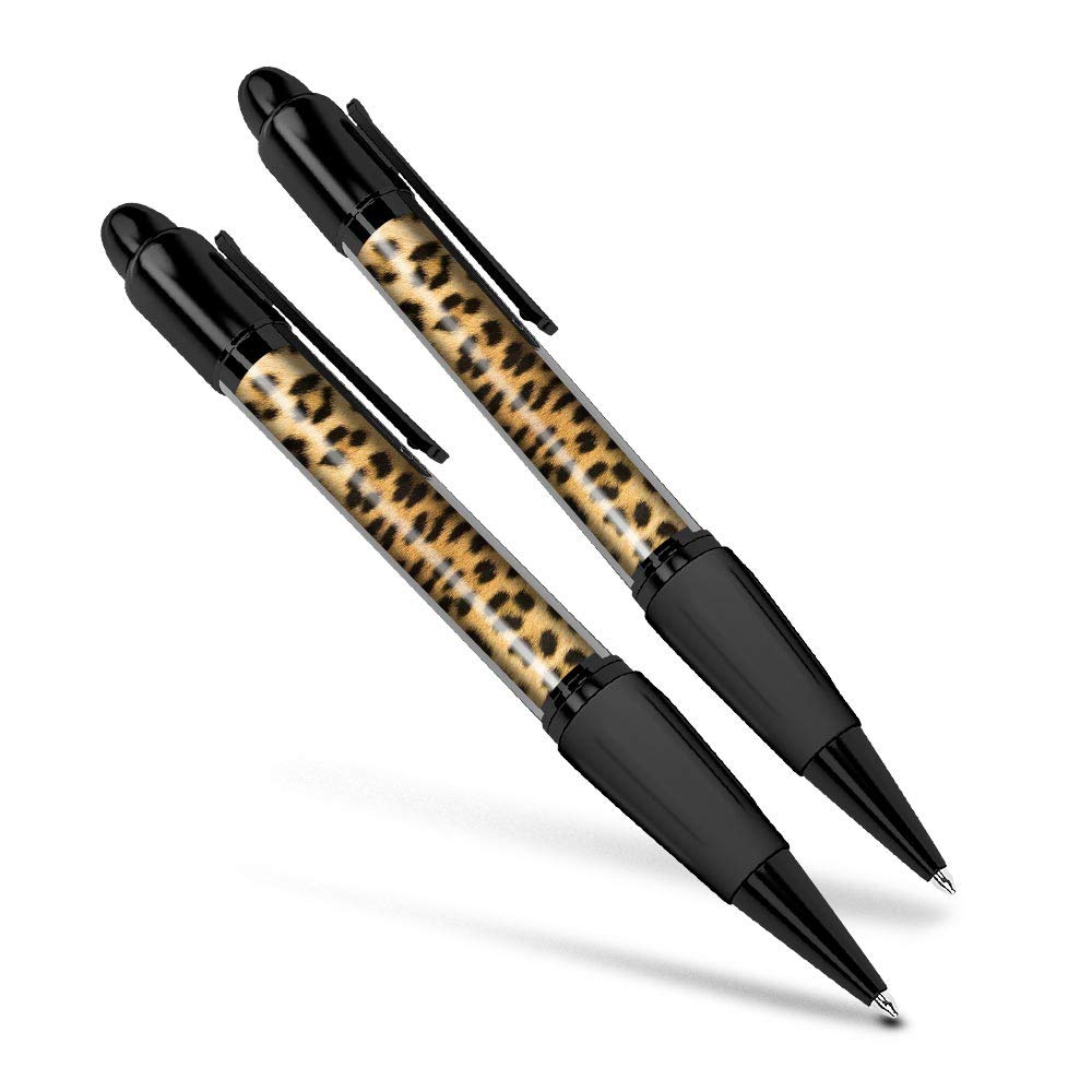 Beautiful and comfortable Set of 2 Matching Pens - Wild Animal Leopard Cat Fur Print #46429