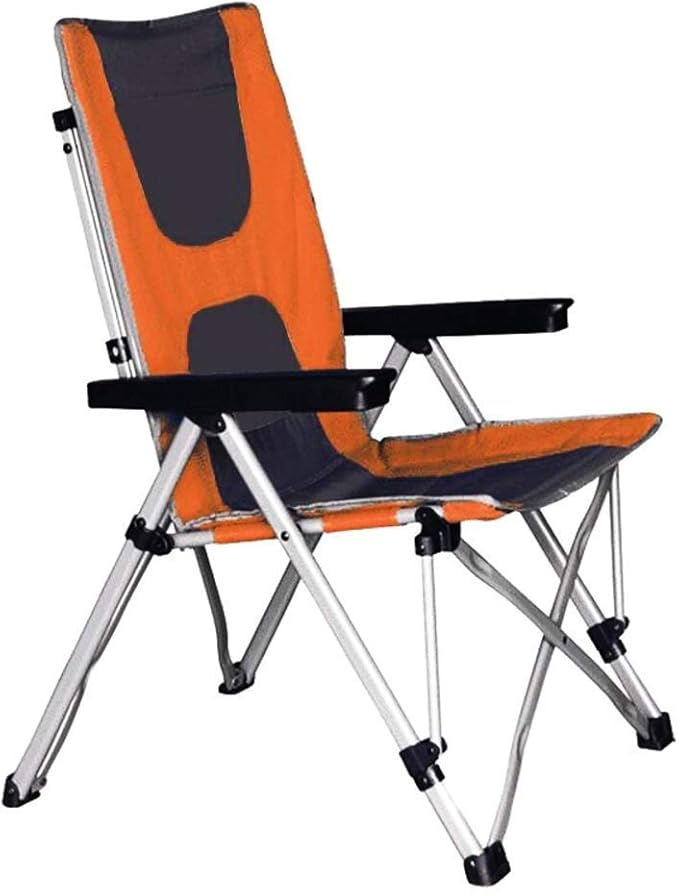 IUYJVR Camping Chair Lumbar Back Quad Arm Chair Padded Folding Deluxe Armrest