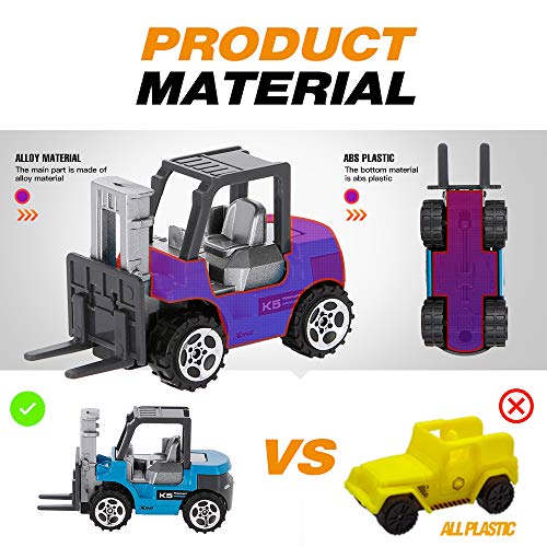 Diecast Construction Vehicles for Kids, Small Toy Construction Trucks