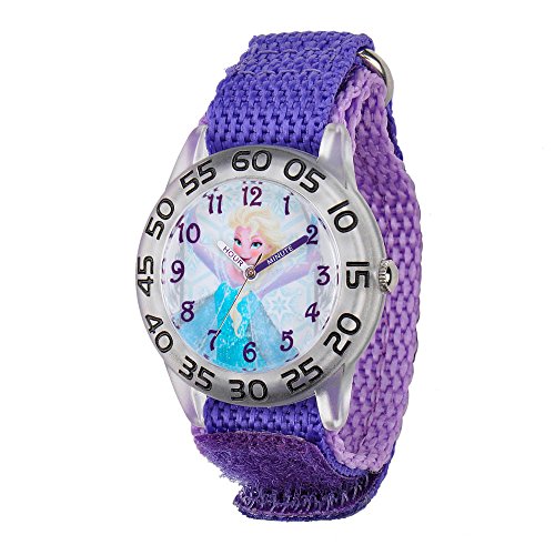 Disney Frozen Kids' Plastic Time Teacher Analog Quartz Nylon Strap