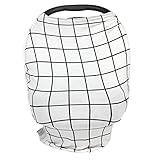 Baby Breastfeeding and Car Seat Cover – Multi-Use Infant Carrier Canopy and Nursing Cover – Great for Protection While Breast Feeding - (Windowpane Pattern)