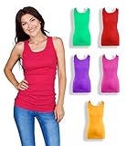 Womens Tank Tops, Basic Cotton Ribbed Racerback Tanktop (6 Pack) (X-Large, Assortment 1)