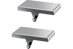 Ulico Christmas Stocking Holders, Mantel Stocking Hangers, Weighted Metal Hanging Hooks, Stocking Holders Bases for Mantel, Fireplace Xmas Party Decoration (Silver, 2 Pcs)
