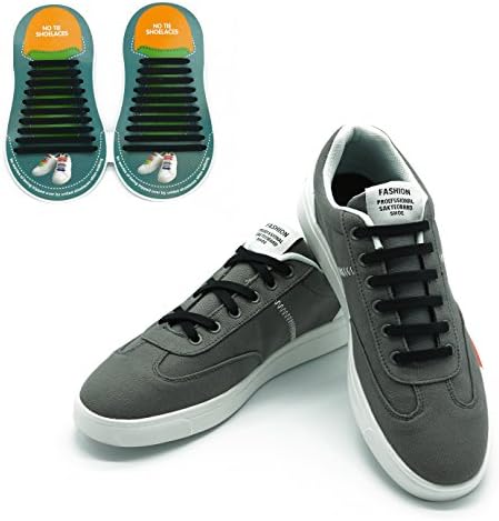 No Tie Shoelaces For kids And Adults Elastic Silicone Shoelaces For Running Sneaker Shoes Waterproof Multicolors(Black, 20pcs for adults)