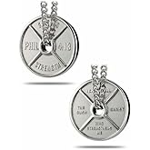 Shields of Strength Empowering Philippians 4:13 Weight Plate Necklace - Stainless Steel & Gold Plated ‍