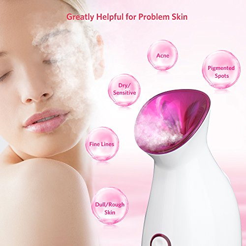 Nano Ionic Facial Steamer, Moisturizing Cleansing Pores Hot Mist Face Steamer Sprayer Home Sauna SPA System Skin Care Facial Atomizer Facial Hydration System Nano Sprayer, Waterless Auto Shut-off
