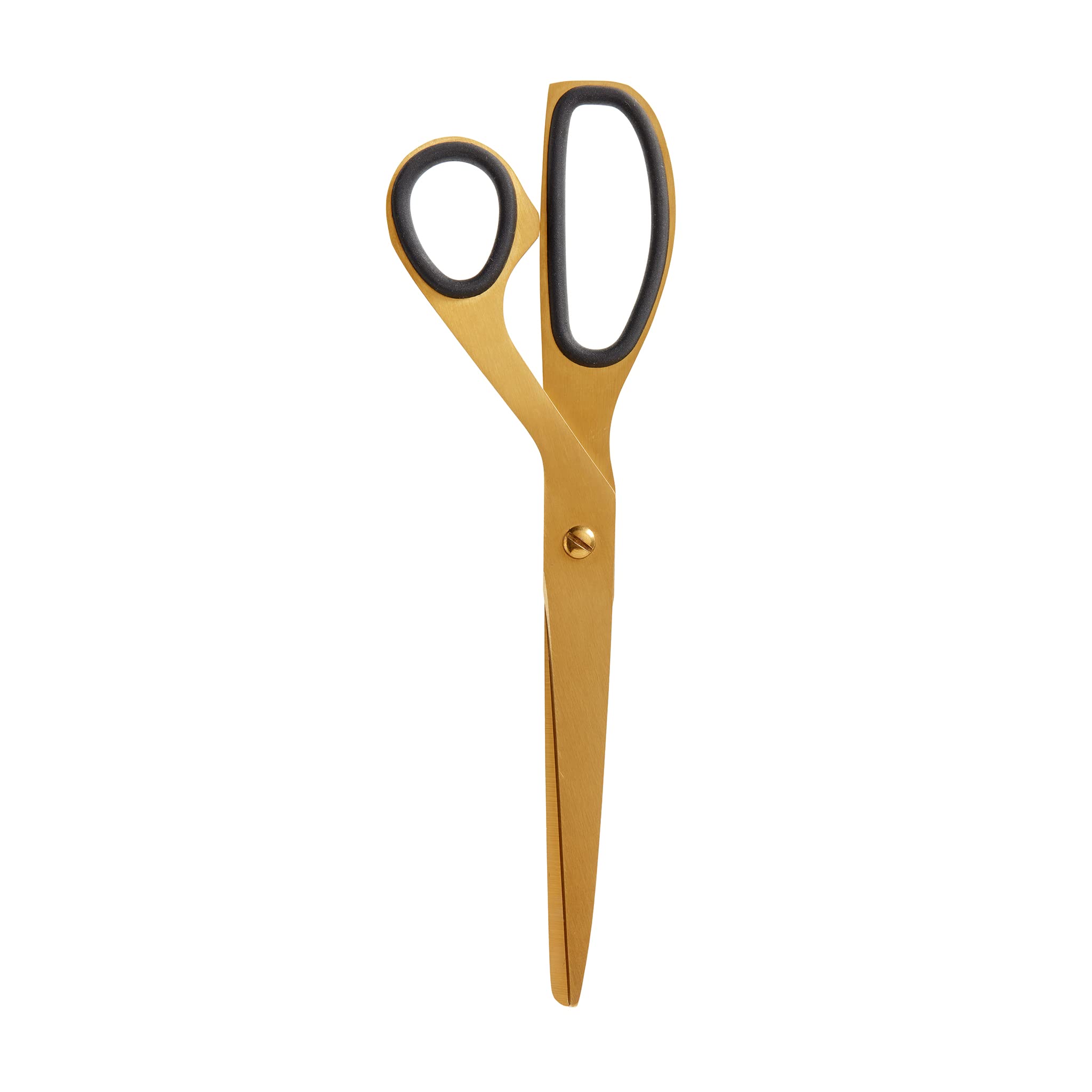Miquelrius - Gold Stainless Steel Scissors, Black Rubber Interior for Greater Comfort, Just Black Collection