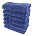 SALBAKOS 100% Turkish Cotton Hand Towel Set of 6 16x30 inch | Heirloom Quality | Hotel & Spa Collection | Ultra Soft, Super Absorbent, Long Lasting Hand Towels | Made in Turkey (Navy, 6 Hand Towels)