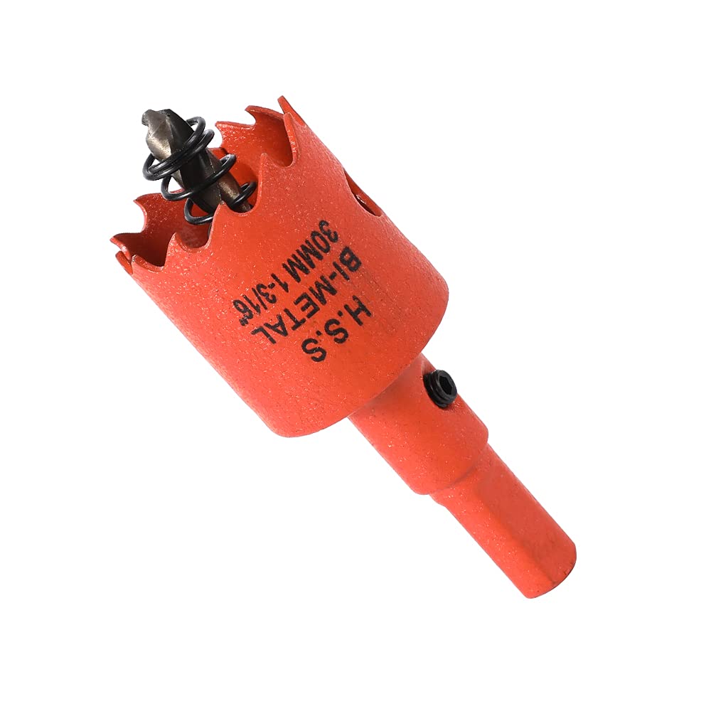 Dribotway 30mm 1-3/16'' Bi-Metal Hole Saw Drill Bit, High Speed Steel, Cutting Circular Holes, for Wood and Metal, Drills Wood, Plastic, Plywood