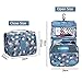 CalorMixs Hanging Toiletry Bag, Travel Organizer Cosmetic Wash Make Up Bag Case for Women Men Toiletry Kit Cosmetic Bag Travel Accessories, Blue Flowers
