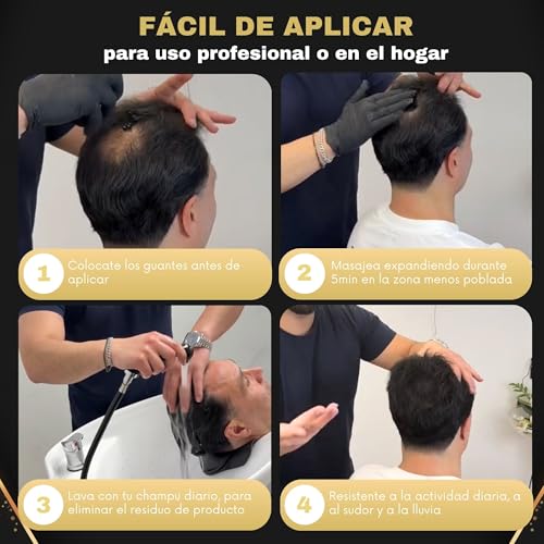 Salvathor Durán Simil Hair Fibers – Hair Concealer for Scalp – Alternative to Men's Hair Dye, Hair Fibers and Powder for Men – Conceals Baldness and Volumizes (Black, 50 ml)