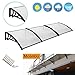 MCombo 38 inch x 116 inch Window Awning Outdoor Polycarbonate Door Shade Patio Cover Canopy, 6055-4012BK