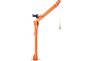 Uargd Electric Pickup Truck Crane, 1100 lb Capacity, Folding Truck Crane with 3500 lb Electric Winch, Steel jib Crane, 360° R