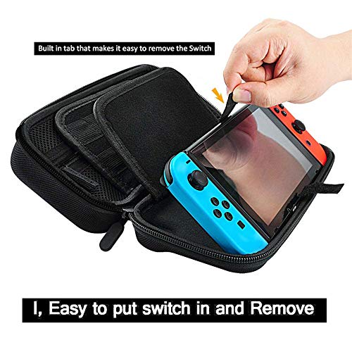 ZGWJ Carrying Case for Nintendo Switch - Travel Carry Case Accessories, 20 Game Card Holders,Shockproof Travel Case Bag