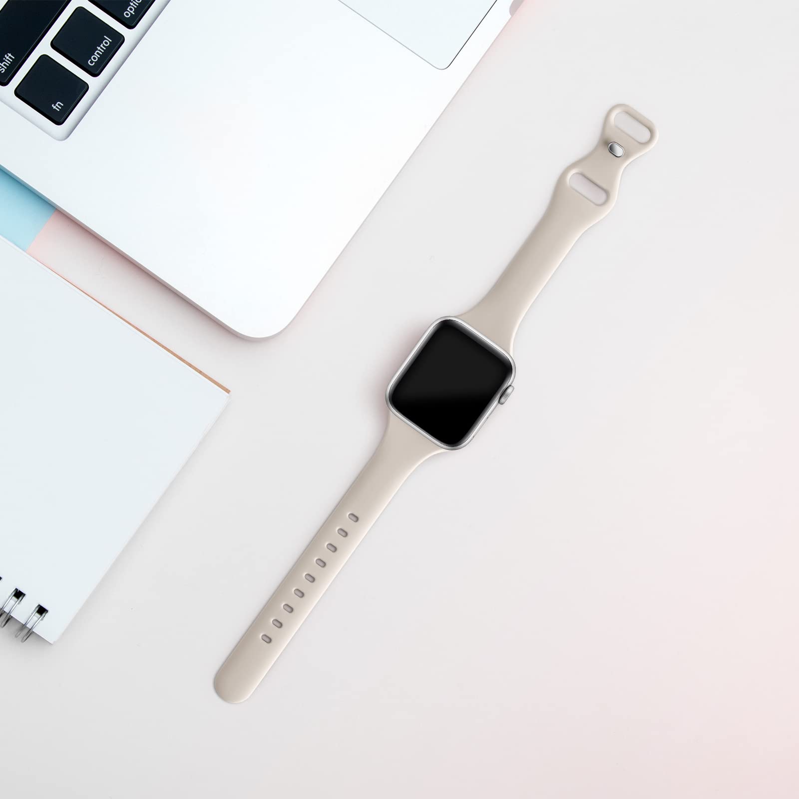 Acrbiutu Thin Slim Band Compatible with Apple Watch 38mm 40mm 41mm 42mm 44mm 45mm 46mm 49mm, Replacement Soft Silicone Sport Strap Wristbands for iWatch Series 10/9/8/7/6/5/4/3/2/1 Ultra SE Women Men