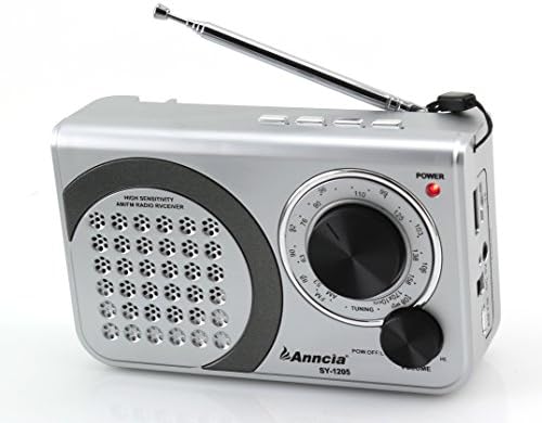Anncia New Portable FM/AM radio Speaker with Micro TF card and USB flash driver MP3 player. (1205 Silver)