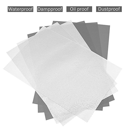 Yachee 3 Rolls EVA Cabinet Liner, Non-Slip Non-Adhesive Shelf Liners Kitchen Cabinets, Waterproof Cupboard Drawer Cushion Mats, DIY Multipurpose Antifouling Pads, 18" x 60" - Light Grey