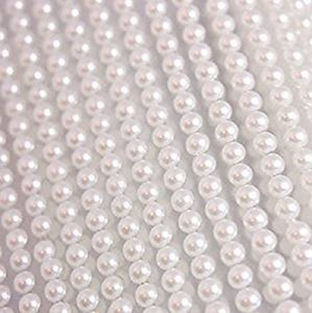 Syntego Pack of 200 Self-Adhesive Beads 6 mm Beautiful Small Round Pearl Stick on Adhesive Beads Embellishment (200, White)