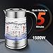 1.8L Electric Glass Kettle 1500W BPA-Free Electric Tea Kettle with Adjustable Temperatures, Cordless Glass Boiler 1-24H Keep Warm & Auto Shut Off, Fast Boiling Water Kettle with Blue Light …