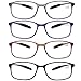 AQWANO 4 Pack Computer Reading Glasses Men Women Blue Light Blocking, Lightweight TR90 Flexible Frame Readers Glasses Anti Glare, 1.5