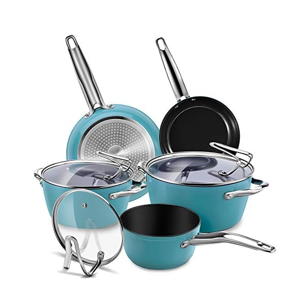 CUSIBOX-Cookware-Set-Ceramic-Nonstick-Pan-Pot-Set-8-Piece-Stock-Pot-Frying-Pan-Saucepan-Casserole-Saute-Pan-Glass-Lid-Induction CUSIBOX Cookware Set Ceramic Nonstick Pan & Pot Set 8 Piece, Stock Pot, Frying Pan, Saucepan, Casserole, Saute Pan Glass…