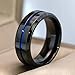 LOVERSRING Couple Ring Bridal Set His Hers Women Black Gold Filled Blue Agate Men Stainless Steel Wedding Ring Band