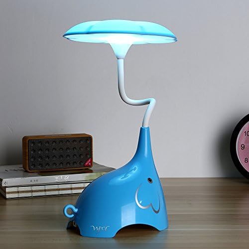 WFCL LED desk Lamp,Children's Night Lights,3 Lighting Modes (Reading/Studying/Bedtime),3-Level Dimmer,USB Charging Port,Flexible Neck,(Blue)