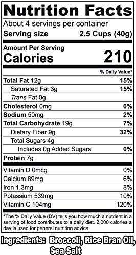 Paradise Green Crispy Broccoli, Vegan, Gluten Free, Dairy Free, Nothing Artificial, 6oz (170g) Bag