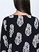 Persun Women Navy Leaf Print Open Front Batwing Sleeve Kimono,Large