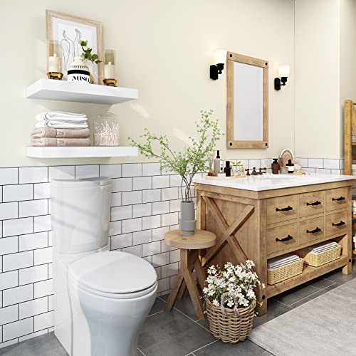 WELLAND 12" Deep White Floating Shelves, Wall Shelf Display Floating Shelf, 23.62" L x 11.81" D