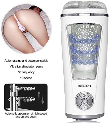 VOSSA Portable Intelligent Dextrous Thrusting Training Patterns Electric Male Training Tool, 10 Pattern 10 Speed Vibrǎting, Real Girl Feeling Silent Motors 360°Rotation 280 Times Per Minute Automati