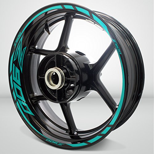 Matte Turquoise Motorcycle Rim Wheel Decal Accessory Sticker Compatible with Kawasaki Z900