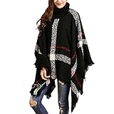 Women's Pullover Batwing Sleeves Sweater Poncho Cape Cloak Tassels