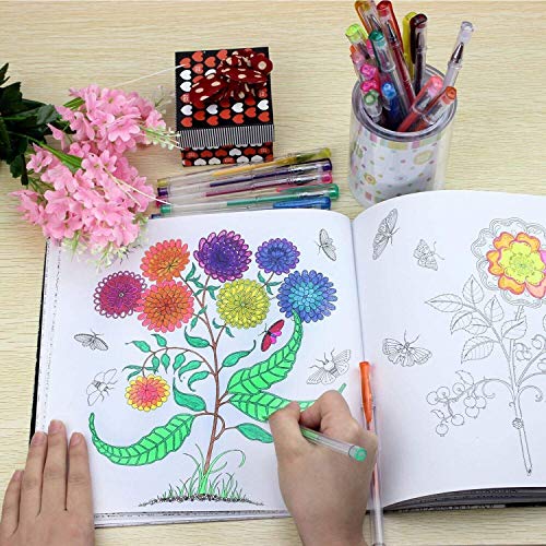 UnityStar 80 Unique Colors Glitter Gel Pen Set Coloring Pens for Kids Adult Coloring Books, Drawing, Doodling, Greeting Cards, Letters
