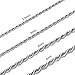 Monily 2-5mm Twist Chain Necklace Stainless Steel Necklace 16-36 Inches Men Women Jewellery