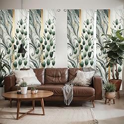 Ambesonne Eucalyptus Window Curtains Pack of