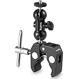 SMALLRIG Super Camera Clamp Mount, Double Ball Head Adapter, Fence Desk Table Mount for Ronin-M/Insta360/Gopro, Ball Head - 1