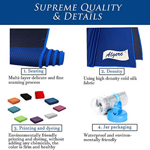 Algerc Cooling Towel Instant Cooling Sports Towel Chill Feeling Golf Towel Relief, Super Soft