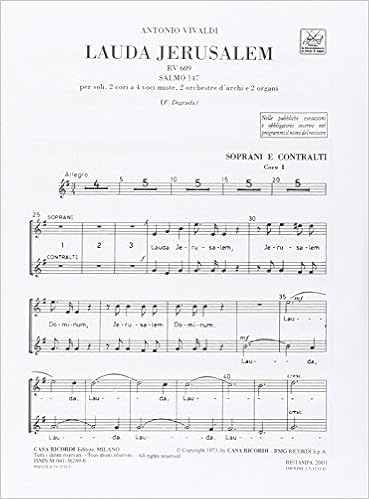 Lauda Jerusalem Salmo 147 Rv 609 Chant Ensemble De Partitions Antonio Vivaldi 9790041362496 Amazon Com Books lauda jerusalem salmo 147 rv 609 chant