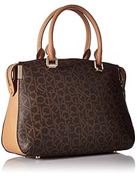 Calvin Klein Llavero Raelynn Monogram Top Zip Satchel