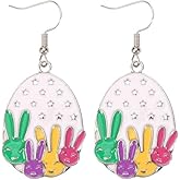 Easter Earrings for Women Cute Rabbit Drop Earring Colorful Easters Egg Chicken Earrings Spring Animal Dangle Earrings Spring Easters Jewelry Gift