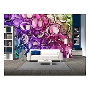 Close-Up of a Composition of Multicolored Glass Pebbles - Removable Wall Mural | Self-Adhesive Large Wallpaper - 66x96 inches